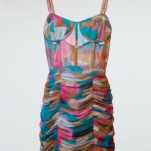 Zara Mini Abstract Print Dress